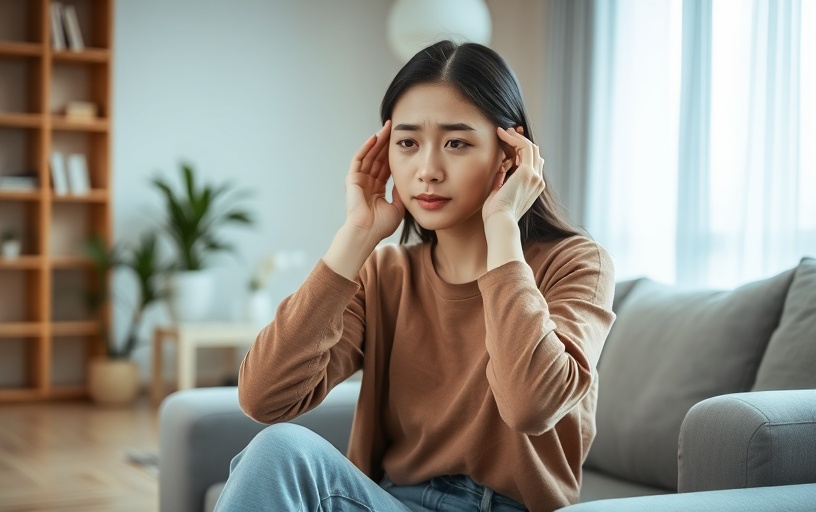 騒音に悩む女性